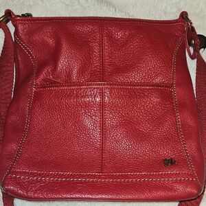 The Sak Red Pebbled Leather Crossbody Purse